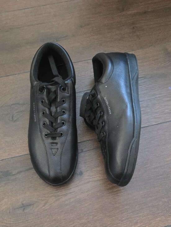 Easy Spirit Shoes - Easy Spirit Womens Black‎ Leather Lace-Up Sneakers